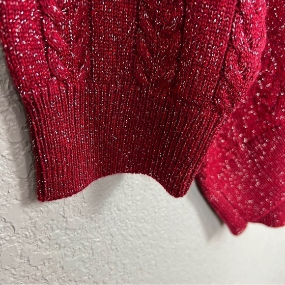 Athleta NWT Crossroads Crew Sweater, Decadent Red Metallic 3X - Winter, Holiday - Picture 5 of 12